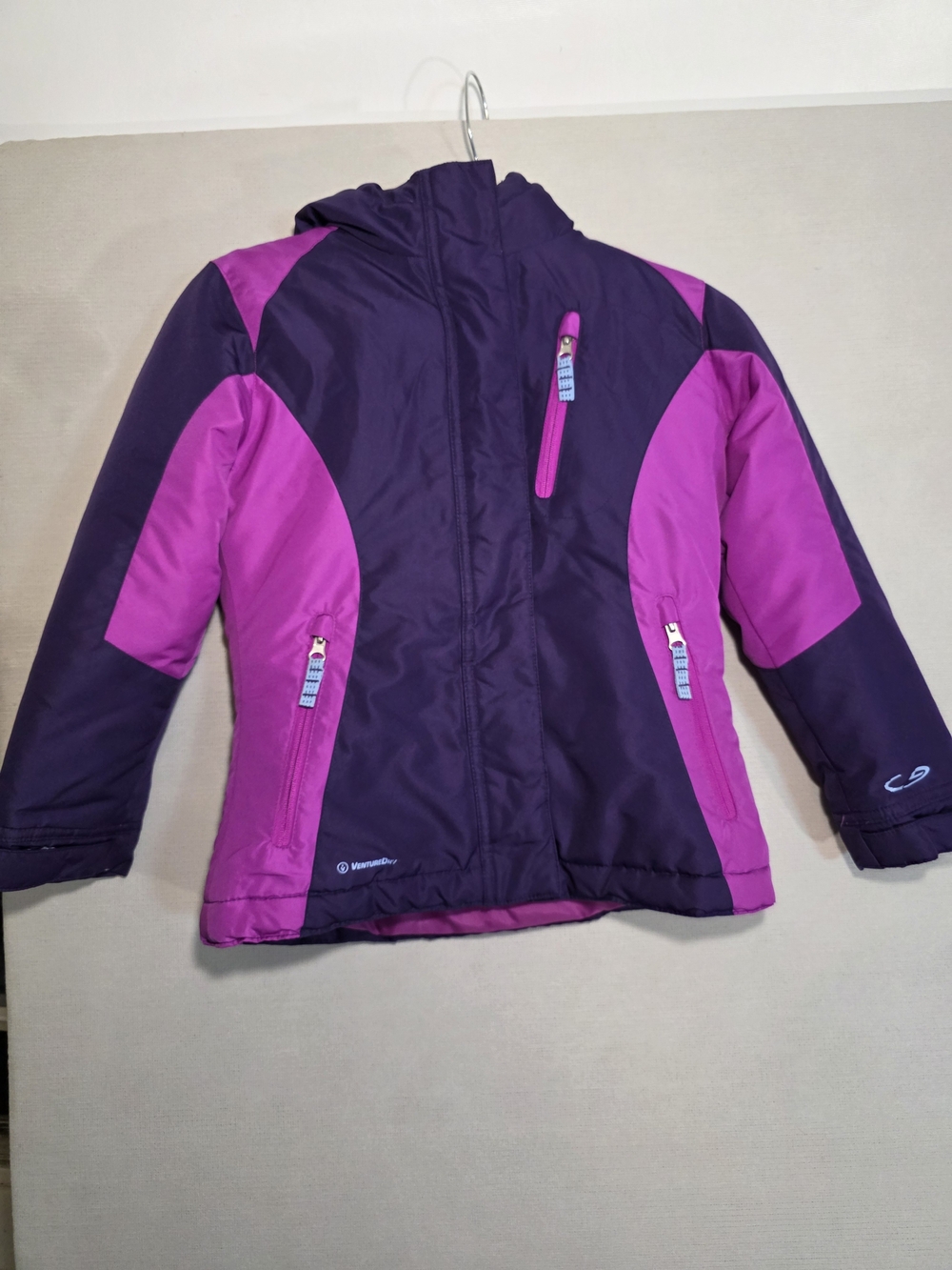 Champion C9 Girls' 3 in 1 Purple and Magenta Puffer Jacket
